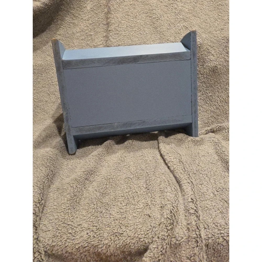 Vintage Shelf Or Doll Bed Heart Cutout Country Blue‎ Cottagecore Grandmacore